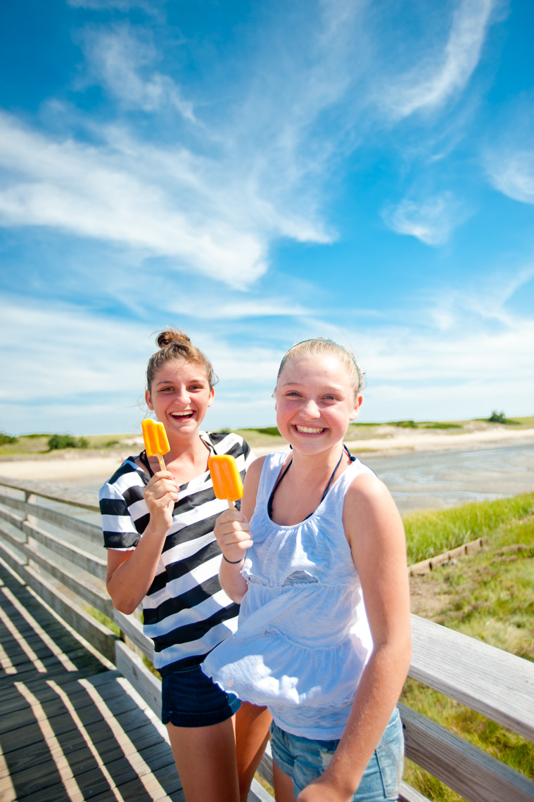 Teens with ice cream Ogunquit beach Maine